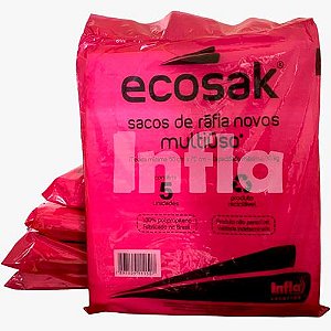 Saco para Entulho Vermelho ECOSAK – Pacote com 5 Unidades