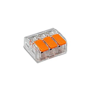 Conector 3P 2,0 A 4,0mm² 32A FRONTEC 2413 – Pacote c/ 20 Peças