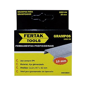 Grampo para Grampeador Fertak 10 mm – C/1000 (10 Caixas)