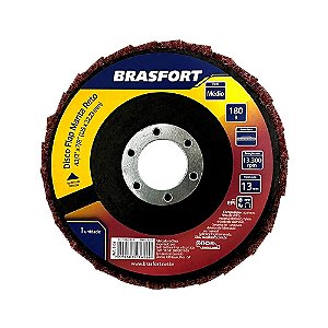 Disco Flap Manta Abrasiva Reto 180G Médio BRASFORT 9138 - 10 Peças