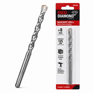 Broca para Alvenaria 8 x 125 mm Masonry Drill RED DIAMOND