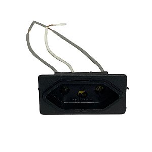 Tomada para Painel c/ Borne 10A 250V Preta DICOMPEL DC-300/62