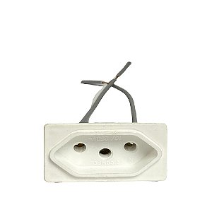 Tomada para Painel c/ Borne 10A 250V Branca DICOMPEL DC-300/58
