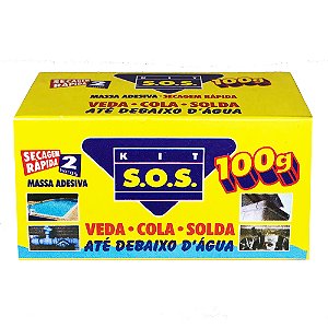 Adesivo Epóxi Massa Kit SOS Secagem Rapida Subaquática 100g 4627 6 Unidades