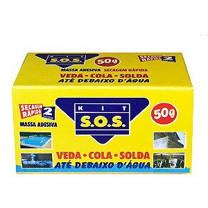 Adesivo Epóxi Massa Kit SOS Secagem Rapida Subaquática 50g 4602 12 Unidades