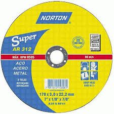 Disco Corte p/ Ferro 7 X 1/8 X 7/8" AR 312 NORTON 66252899863
