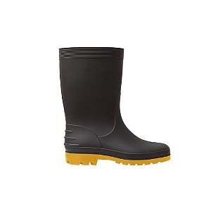 Bota CalforMax Preta Solado Amarelo Cano Medio 35/36