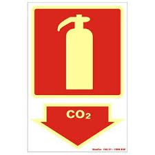 Placa Sinalizacao “EXTINTOR CO2“ Fluorescente PVC 20x30