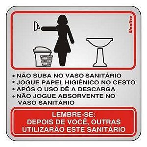 Placa Sinalização “PROCED. SANIT.FEM." Alumínio 15X15cm 120AI