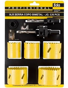 Serra Copo Multi Uso Jogo c/ 8 Peças 1/2 a 2.1/2" EDA 9LR