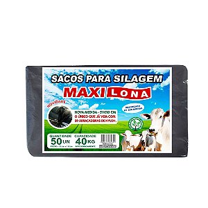 Saco p/ Silagem MAXILONA Preto 51X110 Cap. 40kg 50 SACOS