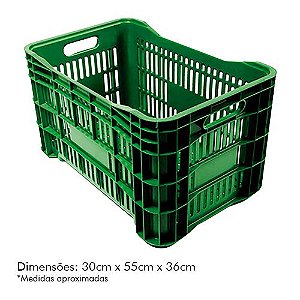Caixa Plástica p/ Mercado 52lt Verde PLASTAND