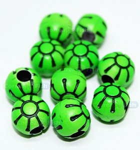 10 Miçangas para pesca Girassol Neon - Verde