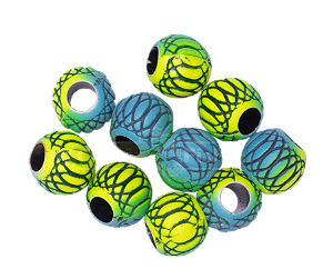 Miçanga Para Pesca Mexerica Amarelo e Azul Neon 10 Unidade