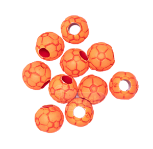 Miçangas para Pesca Bolinha de Futebol Laranja Neon II 10 Unidade
