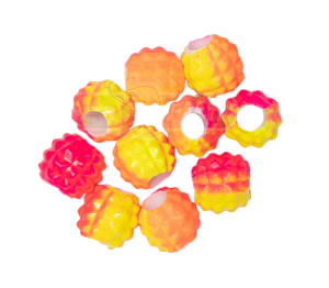 Miçangas para pesca Abacaxi - Amarelo Rosa e Laranja Neon  10 Unidade