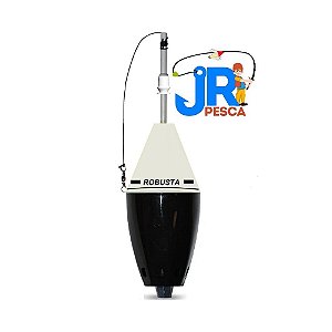 Bóia Cevadeira Robusta com Amortecedor 65g JR Pesca Cor Branco e Preto