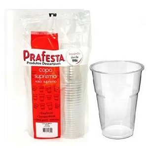 Copo Semi Acrílico Cristal Supremo Prafesta 300ml c/40 Un.