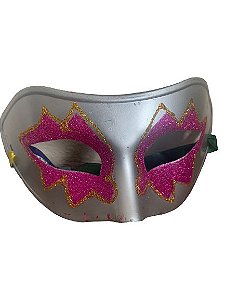 Mascara prata C/ Pink Carnaval Un.