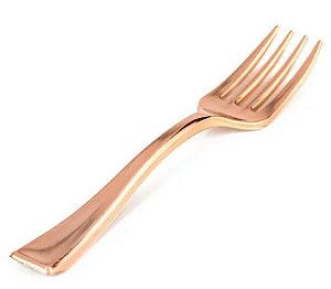 Mini Garfo Rose Premium 10cm Silver Festas c/ 20 Un.