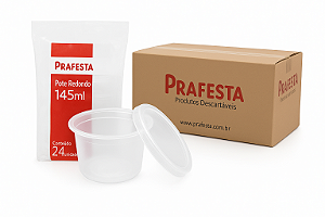 Caixa Pote c/ Tampa 145ml Redondo Prafesta - c/ 600 und.