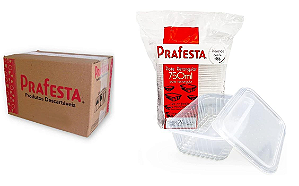 Pote P.P Retangular 750ml  Prafesta Caixa c/ 6x24 Un. - Vai ao Freezer e Micro ondas