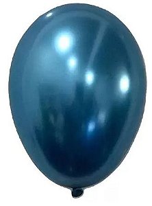 Balão Nº 9 Metalizado Azul São Roque C/ 25 Un