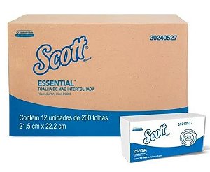 Papel Toalha Interfolha Scott 21,5x22,2 Caixa c/ 12x200 Folhas.