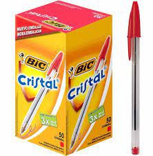 Caneta Bic Cristal Vermelha CX C/ 50 UN - ES