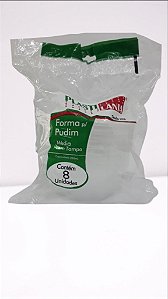 Forma p/ Pudim Média c/ Tampa Plastilânia c/ 8 Un.