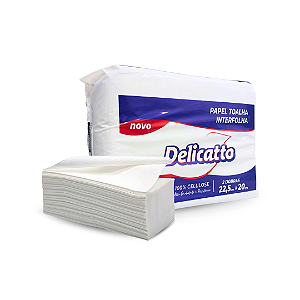 Papel Toalha Interfolha 22,5x20cm Delicatto 2 Dobras 100% Celulose 640g 750 Folhas Aproximadamente
