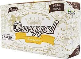 Papel Toalha Interfolha Ouroppel 2 Dobras Supreme 100% c/ 1.000 Un.