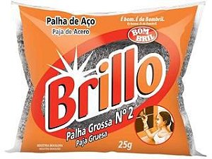 Palha de Aço Grossa Brilho Nº2 c/ 25gr Un.