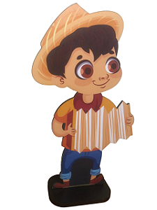 Display Decorativo de Mesa Junino Menino com Sanfona 25cm Un.