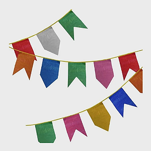 Bandeirinha Plástica Junina 6mts - Cores Aleatórias