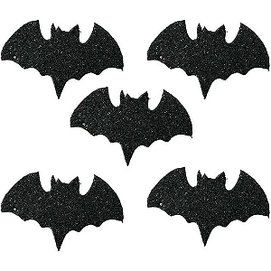 Aplique de Halloween Morcego c/ Glitter c/ 5 Un.