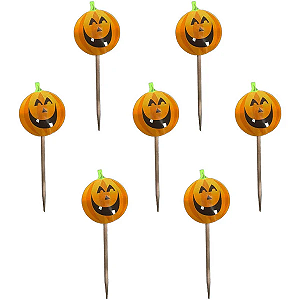 Palito Decorativo Halloween Abóbora c/ 12 Un.