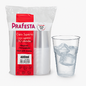 Copo Supremo Prafesta 400ml c/ 30 Un. - Semi Acrílico