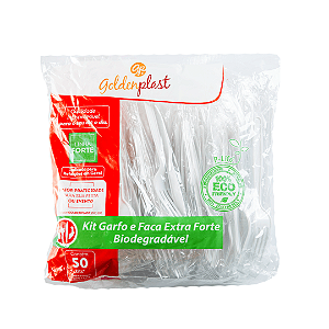 Kit Garfo e Faca Refeição Master 50 unidades Goldenplast