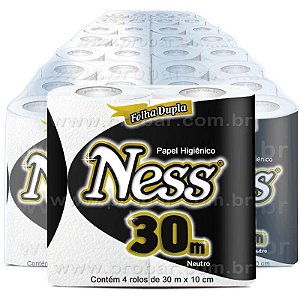 Papel Higiênico Ness Folha Dupla c/ 16x4 Rolos Un.