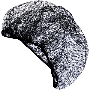 Touca de Redinha Preta c/ 10 Un. - SM Embalagens Descartáveis