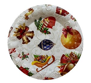 Bandeja Redonda Natal 20x2cm Unidade