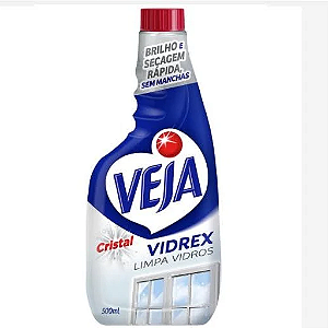 Limpa Vidro Veja Vidrex Cristal Refil c/ 500ml Un.