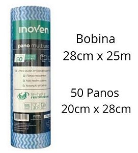 Bobina de Pano Multiuso Inoven 28x25mts Azul Un.