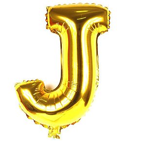 Balão Laminado Letra ''J'' Dourado C/ 40 Cm