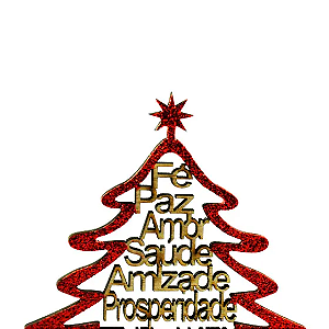 Arvore De Mesa Natal Mensagem Glitter 12 Cm