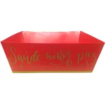 Cesta Cartão Natal Trapézio Desejos 19x13x8 Un