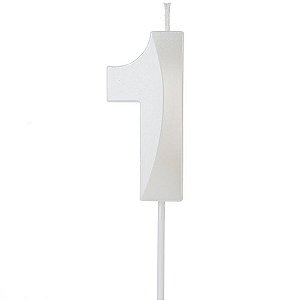 VELA BRANCA PEROLIZADA Nº 1 SILVER FESTAS UN