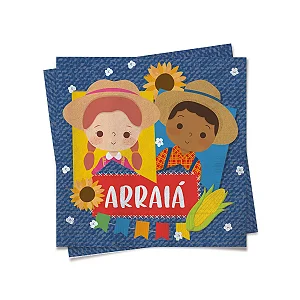 GUARDANAPO ESTAMPADO ARRAIA FESTA JUNINA  C/ 20 UN.