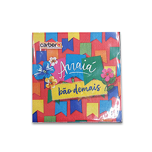 GUARDANAPO ESTAMPADO BANDEIRINHAS FESTA JUNINA 24,5X24,5CM CROMUS C/ 20 UN.